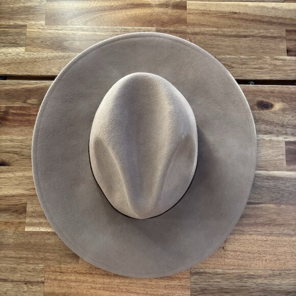 Free People 100% Wool Hat One Size Fedora Boho Festival Western Neutrals Minimal - Picture 4 of 11